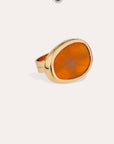GAS BIJOUX - BAGUE AURA MINI DOREE - CORNALINE - AJUSTABLE