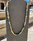 GAS BIJOUX - Collier KALI BIS doré à l'or fin - Tons de vert