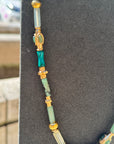 GAS BIJOUX - Collier KALI BIS doré à l'or fin - Tons de vert