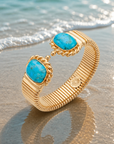 GAS BIJOUX - BRACELET AMARANTE DOUBLE DORÉ - TURQUOISE