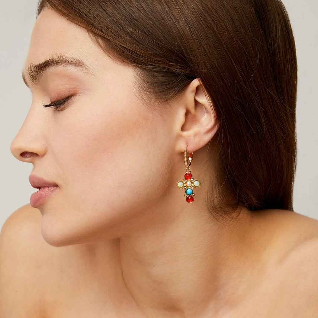 GAS BIJOUX - Boucles d’oreilles TAO CRUZITA dorées à l’or fin