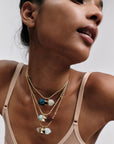 GAS BIJOUX - Collier AVENTURINE grand modèle doré - Apatite bleu et amazonite