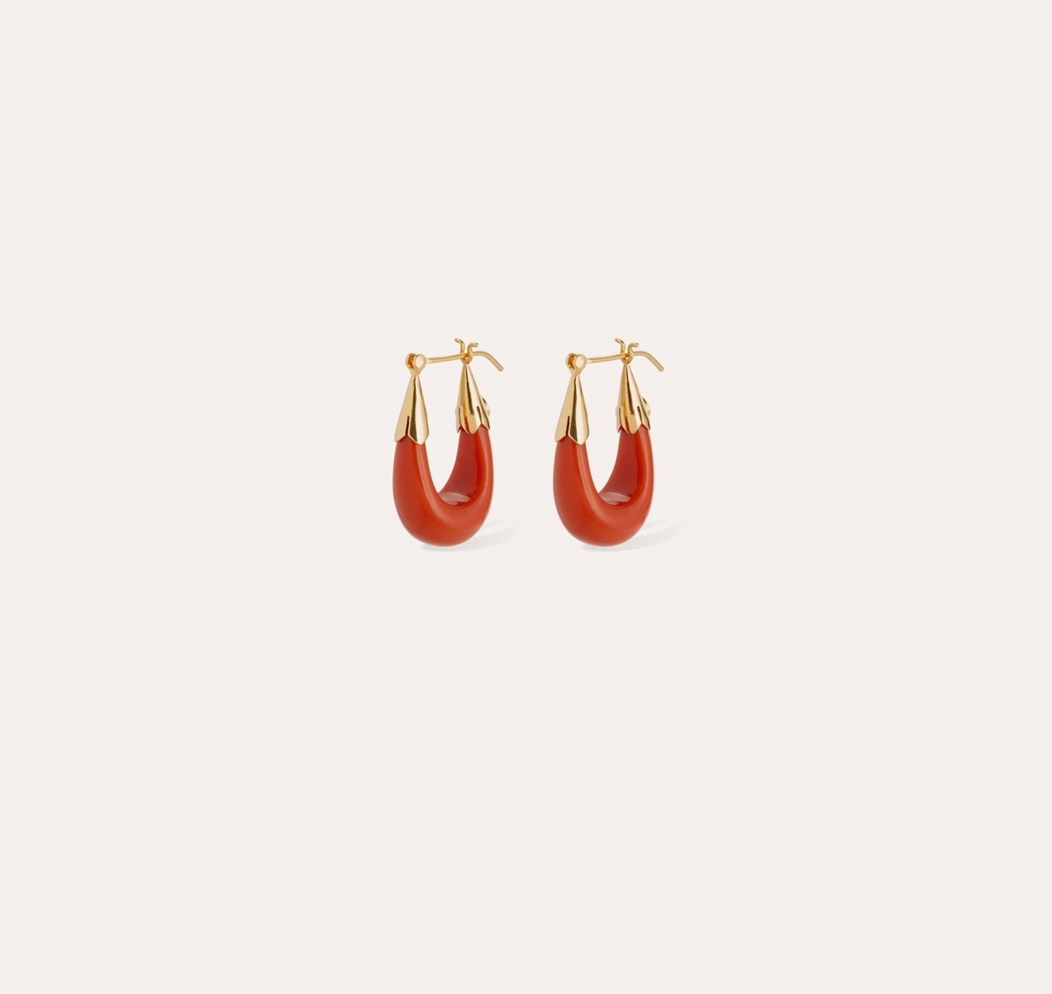 GAS BIJOUX - Boucles d’oreilles ÉCUME petit modele dorées - CORAIL