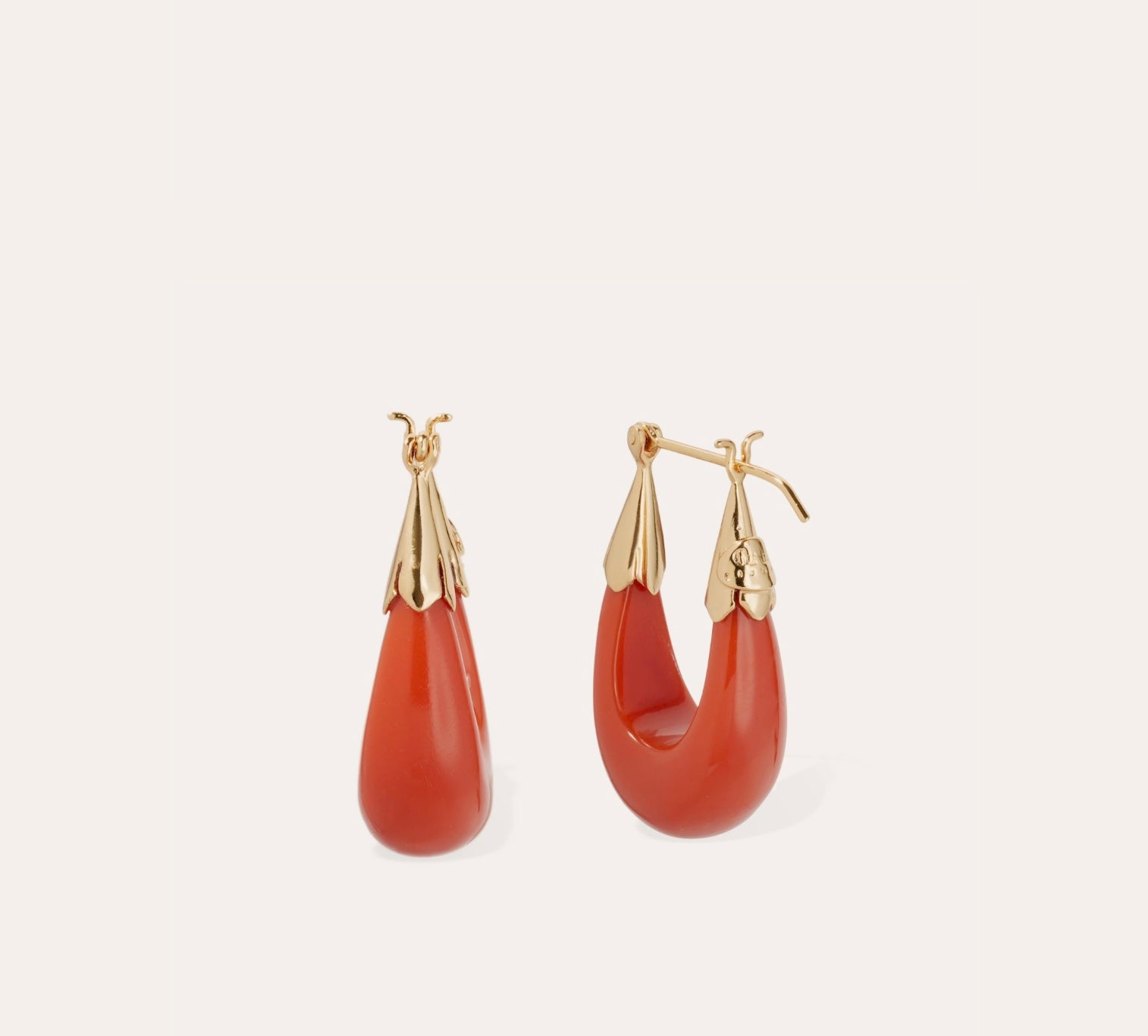 GAS BIJOUX - Boucles d’oreilles ÉCUME petit modele dorées - CORAIL