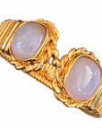 GAS BIJOUX - BRACELET AMARANTE DOUBLE QUARTZ ROSE - PETIT MODÈLE - MÉTAL DORÉ
