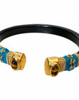 GAS BIJOUX - BRACELET SARINA ACETATE NOIR - MÉTAL DORÉ