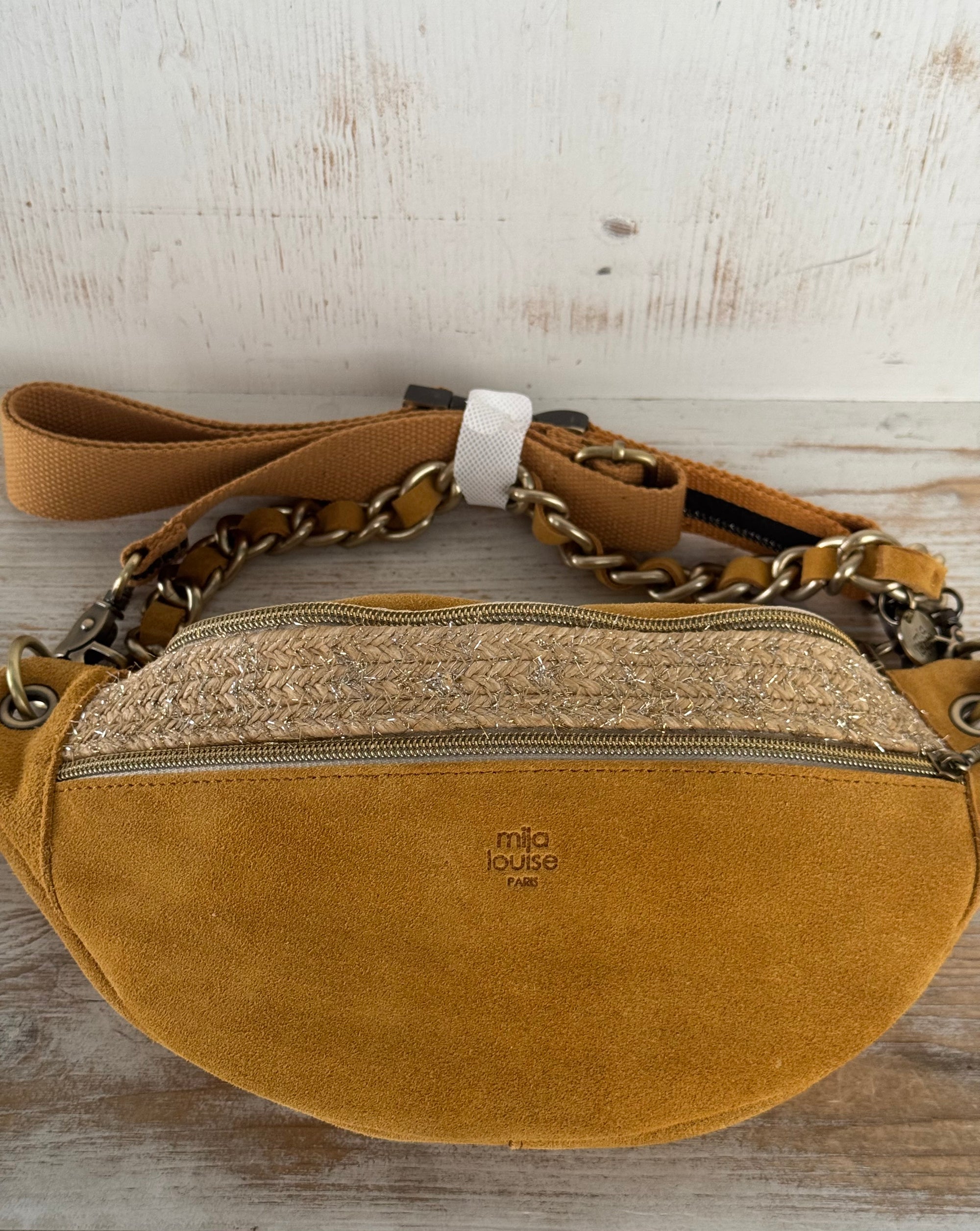 MILA LOUISE - Sac banane PETRA VI - croûte de cuir marron