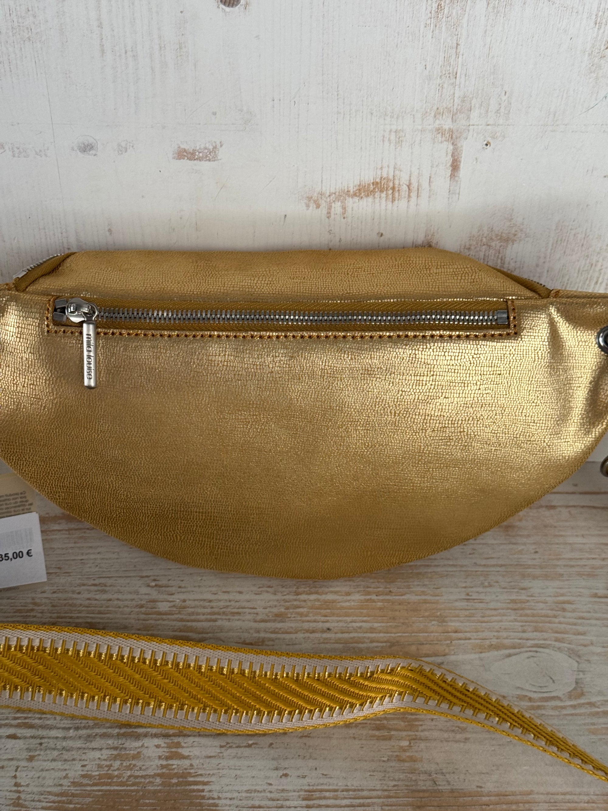 MILA LOUISE - Sac banane PETRA RX - Cuir gold