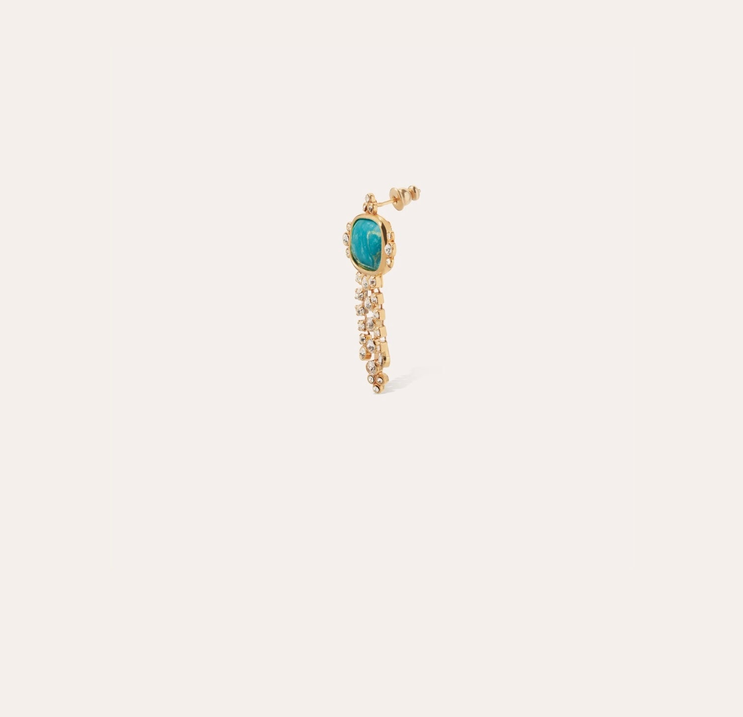 GAS BIJOUX - Boucles d’oreilles TİKİ dorées à l’or fin - Turquoise