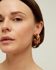 GAS BIJOUX - Boucles d’oreilles créoles ATIK moyen modèle dorées à l’or fin - Tiges droites