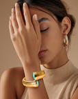GAS BIJOUX - BRACELET ANTIGONE DORÉ - TURQUOISE