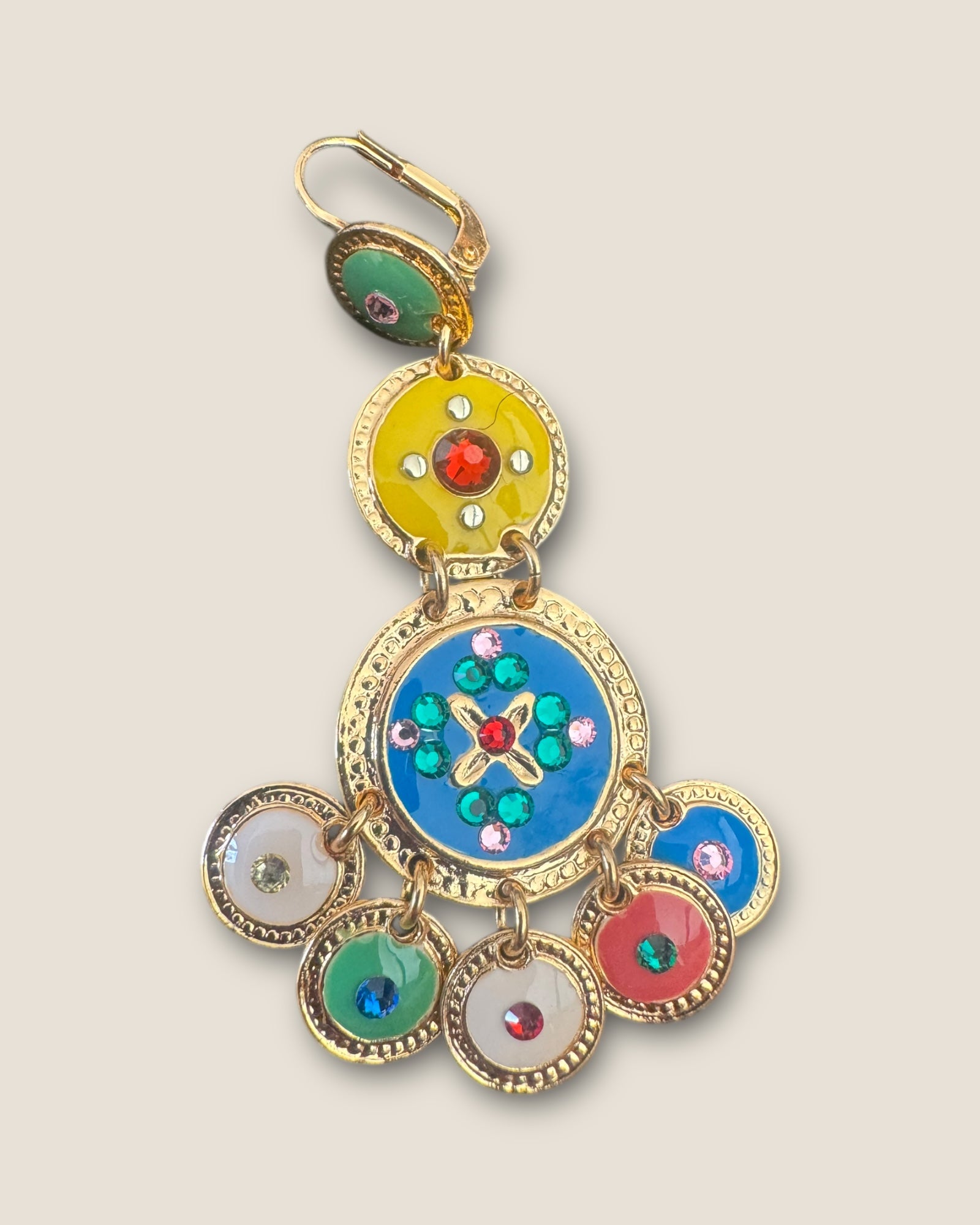 GAS BIJOUX - Boucles d’oreilles SEQUIN 3 rangs dorées métal à l’or fin