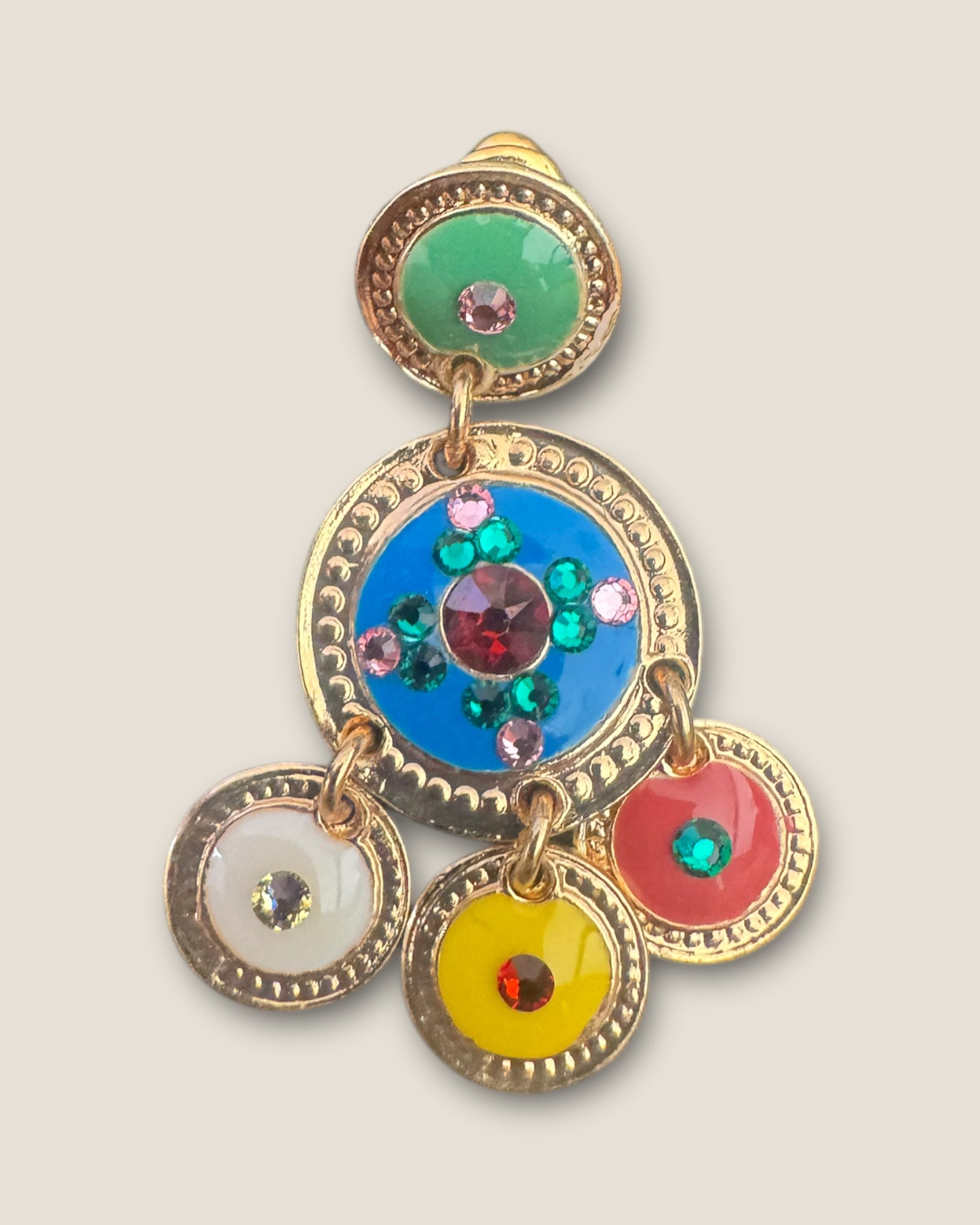 GAS BIJOUX - Boucles d’oreilles SEQUIN 2 rangs dorées à l’or fin