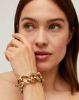 GAS BIJOUX - Bracelet MITSI doré - Cornaline, perle d'eau douce et turquoise - Taille 1