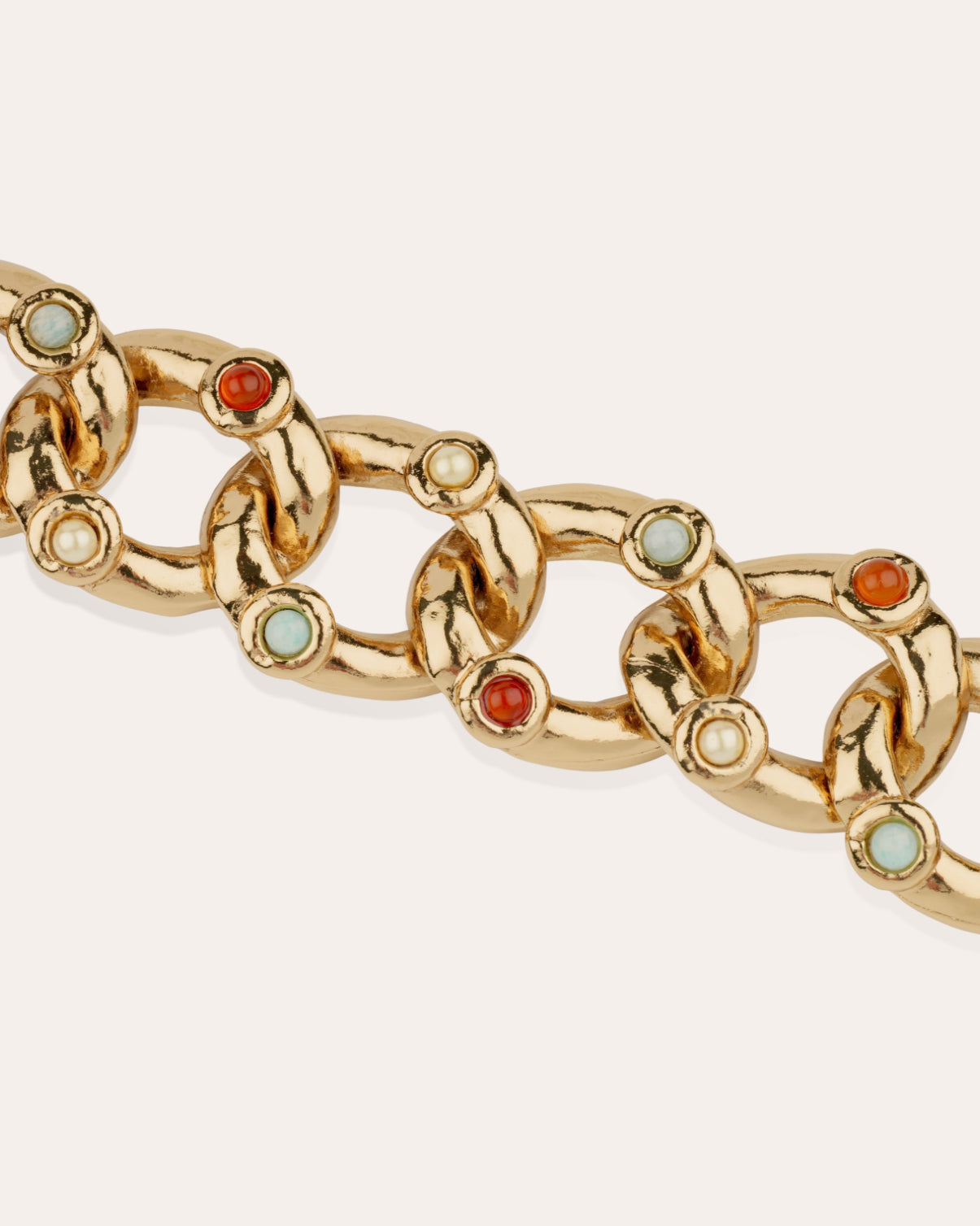 GAS BIJOUX - Bracelet MITSI doré - Cornaline, perle d'eau douce et turquoise - Taille 1