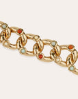 GAS BIJOUX - Bracelet MITSI doré - Cornaline, perle d'eau douce et turquoise - Taille 1