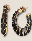 GAS BIJOUX - Boucles d’oreilles CYCLADE petit modèle dorées à l’or fin - Noir