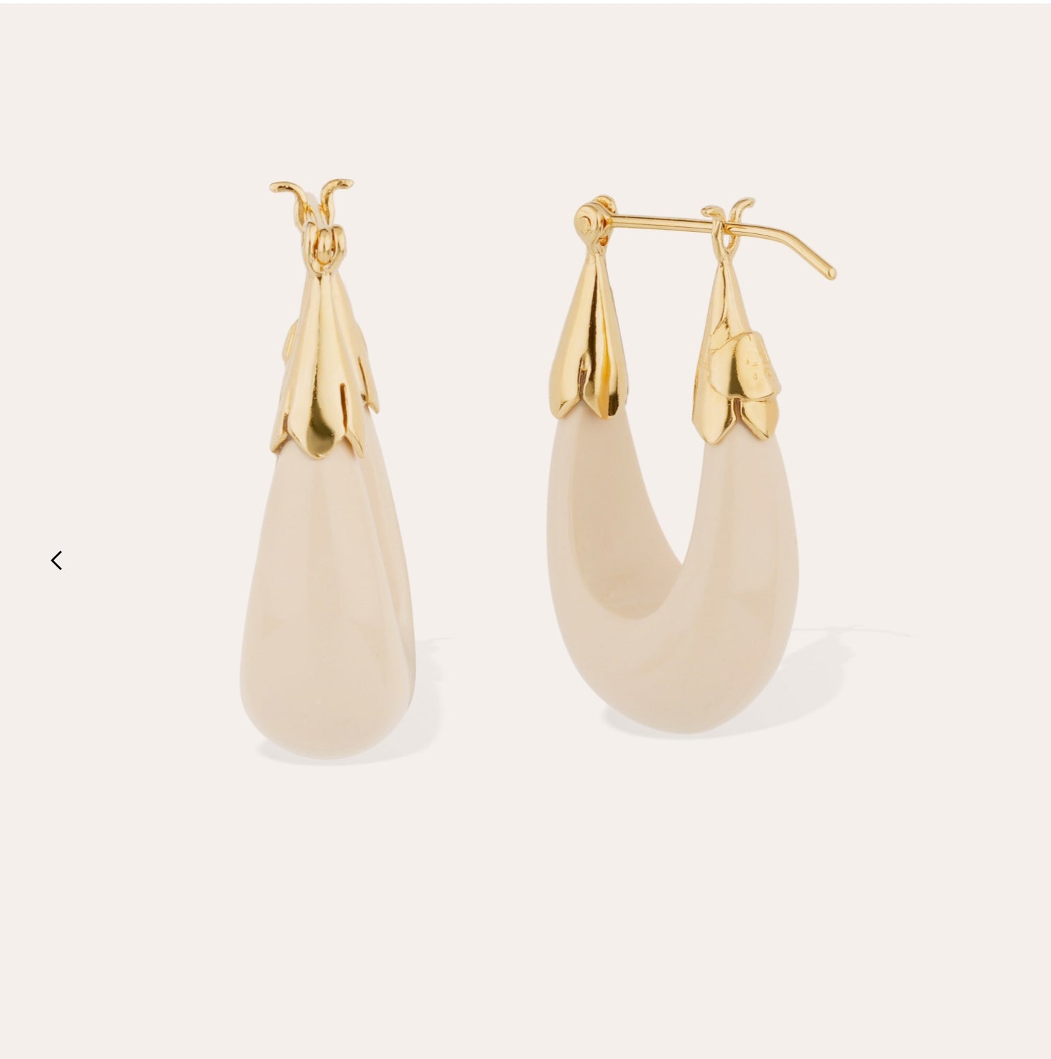 GAS BIJOUX - Boucles d’oreilles ÉCUME petit modèle acétate beige dorées à l’or fin
