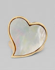 GAS BIJOUX - BAGUE MIRAGE COEUR DORÉE - NACRE BLANCHE - TAILLE 3