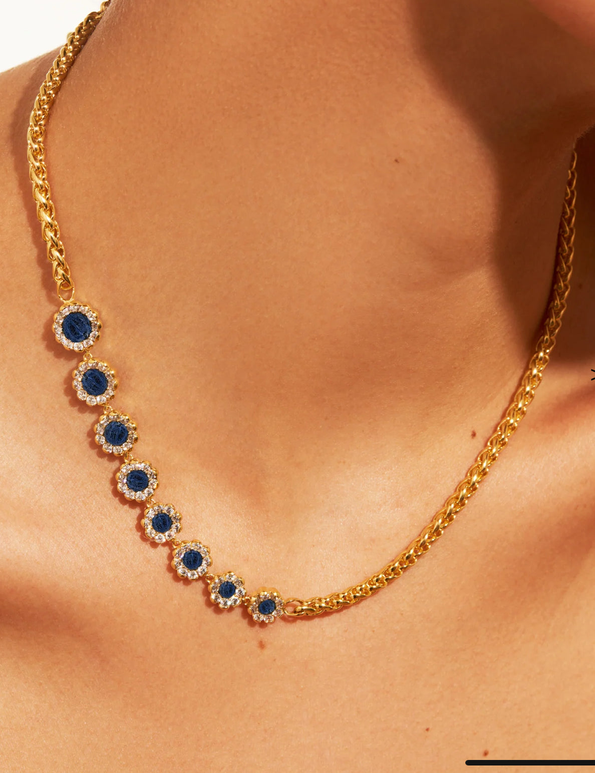 BE MAAD - Collier asymétrique RIVE D’OR - SODALITE