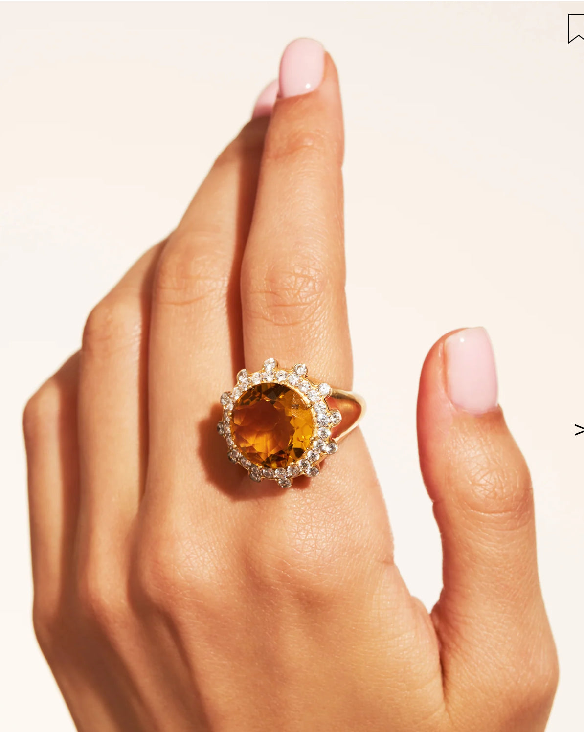 BE MAAD - Bague SOLEIL sauvage - jaune taille 58