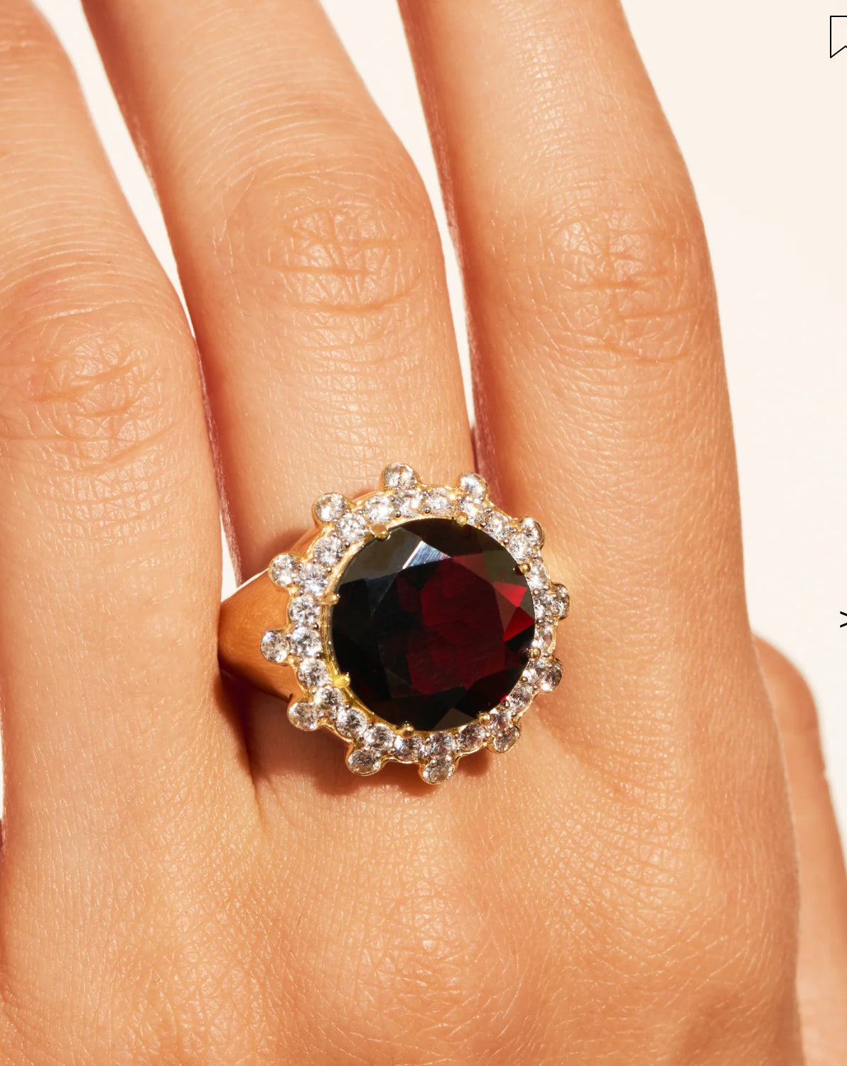 BE MAAD - Bague SOLEIL sauvage - Grenat