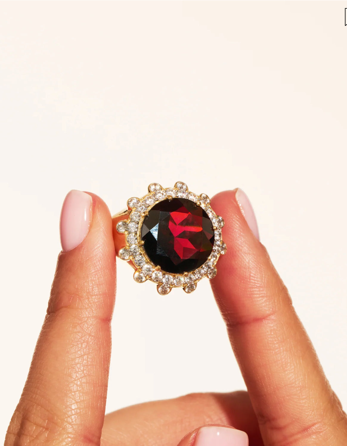 BE MAAD - Bague SOLEIL sauvage - Grenat
