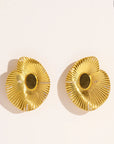 BE MAAD - Boucles d’oreilles COQUILLAGE - Obsidienne dorée