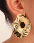 BE MAAD - Boucles d’oreilles COQUILLAGE - Obsidienne dorée
