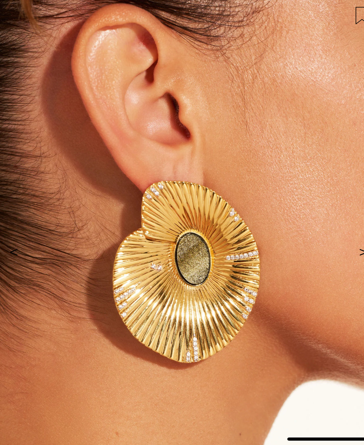 BE MAAD - Boucles d’oreilles COQUILLAGE - Obsidienne dorée