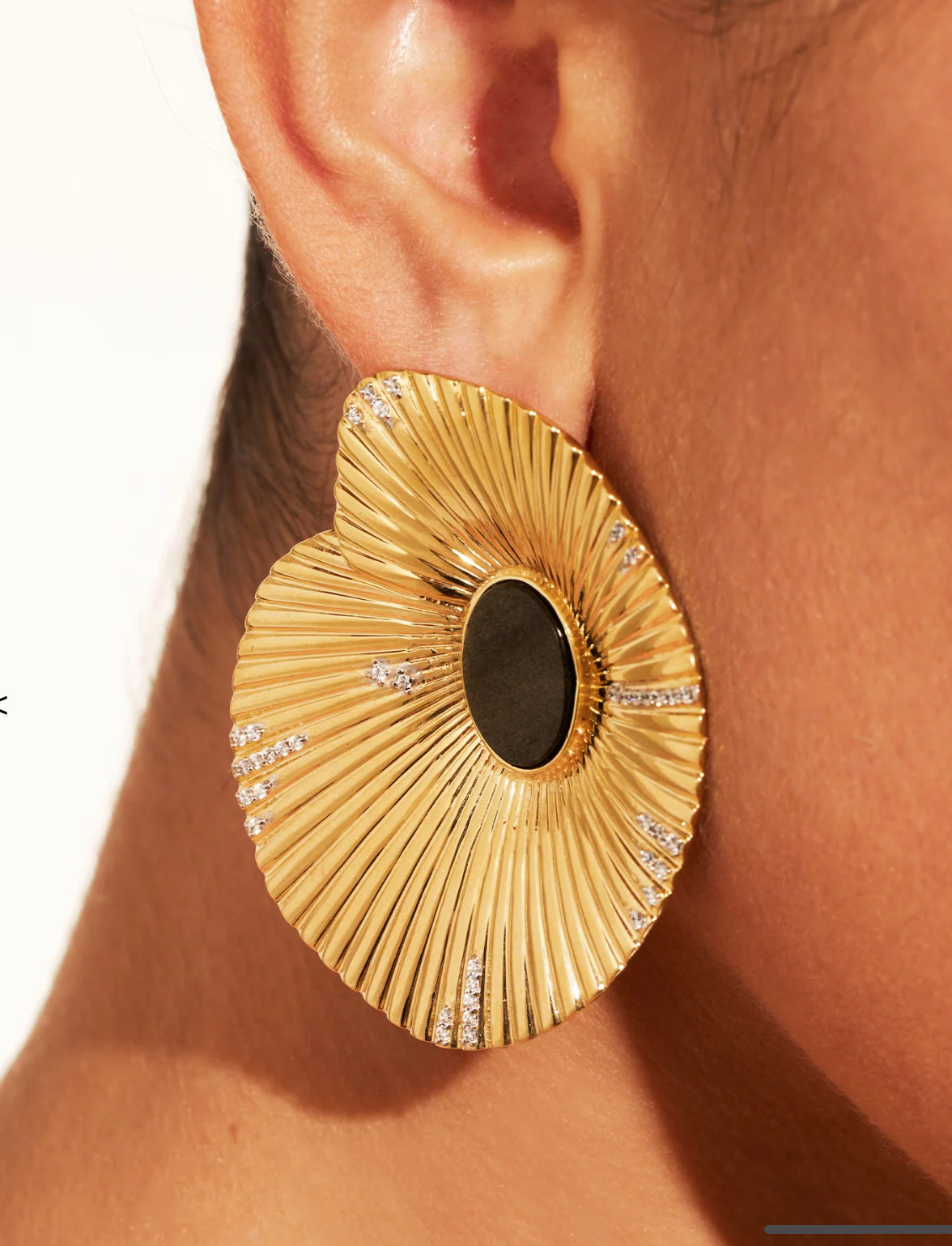 BE MAAD - Boucles d’oreilles COQUILLAGE - Obsidienne dorée