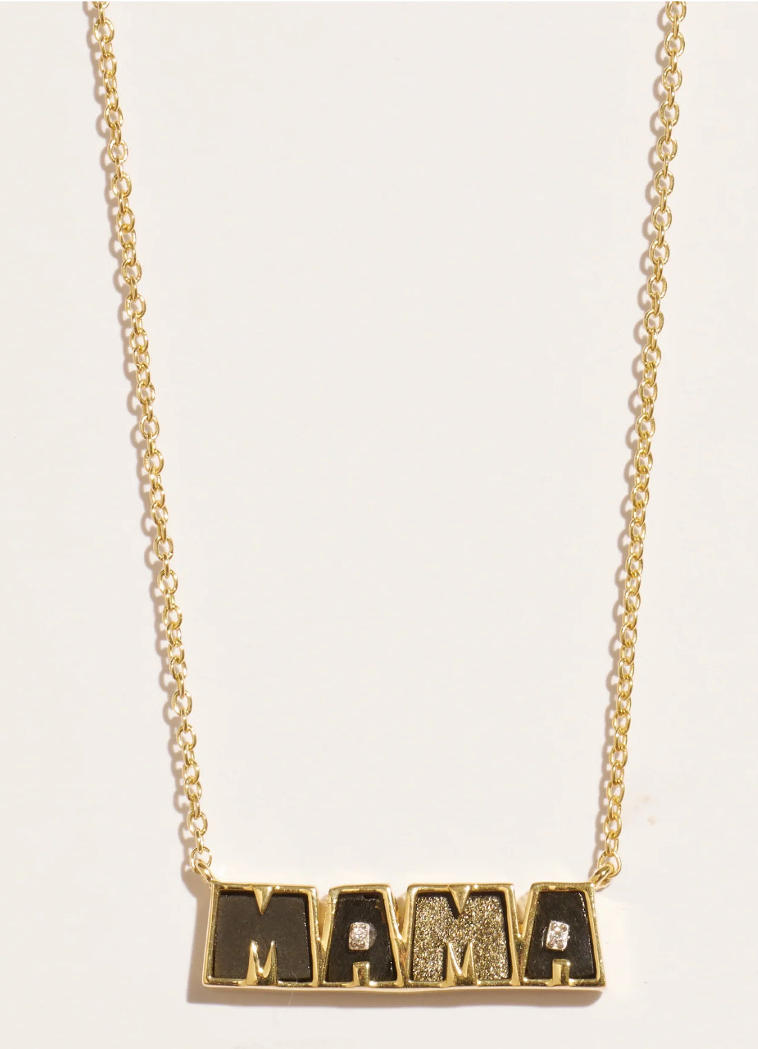 BE MAAD - Collier MAMA obsidienne dorée