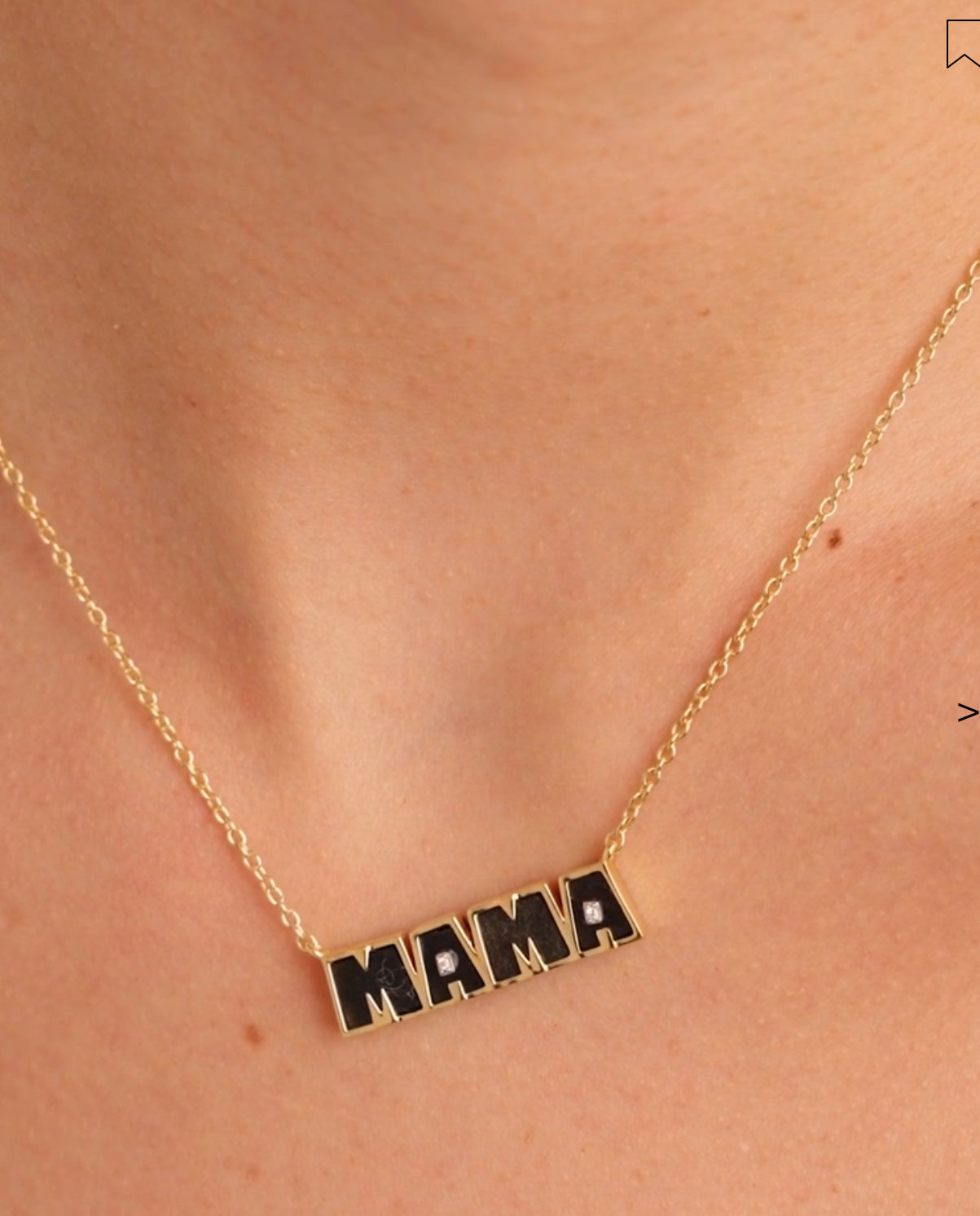 BE MAAD - Collier MAMA obsidienne dorée