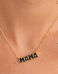 BE MAAD - Collier MAMA obsidienne dorée