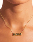 BE MAAD - Collier MAMA obsidienne dorée