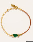 BE MAAD - Bracelet poisson - beige/onyx vert