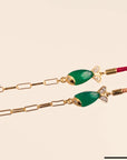 BE MAAD - Bracelet poisson - beige/onyx vert