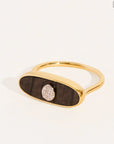 BE MAAD - Bague IZY 2 - Onyx texturé TAILLE 58