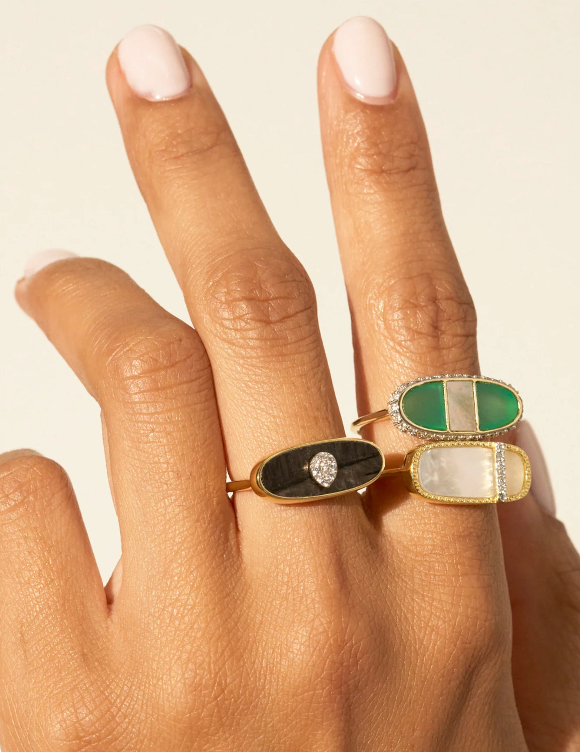 BE MAAD - Bague IZY 2 - Onyx texturé TAILLE 58