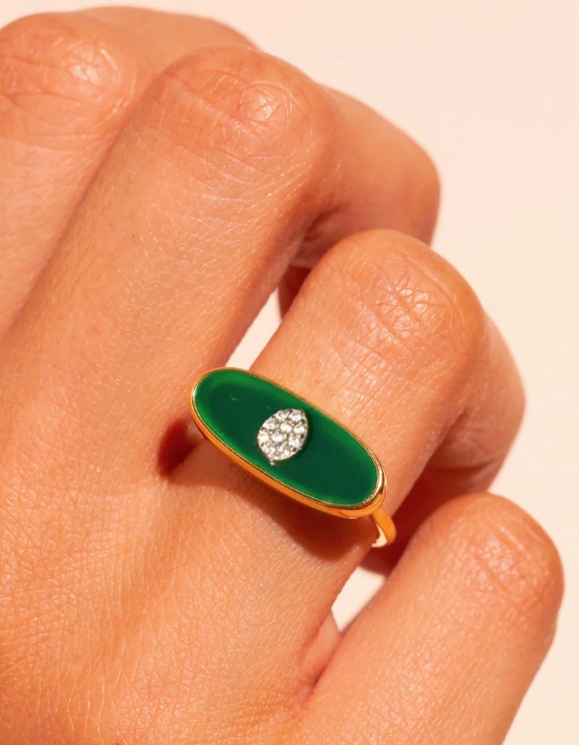 BE MAAD - Bague IZY 2 - ONYX VERT - Taille 54