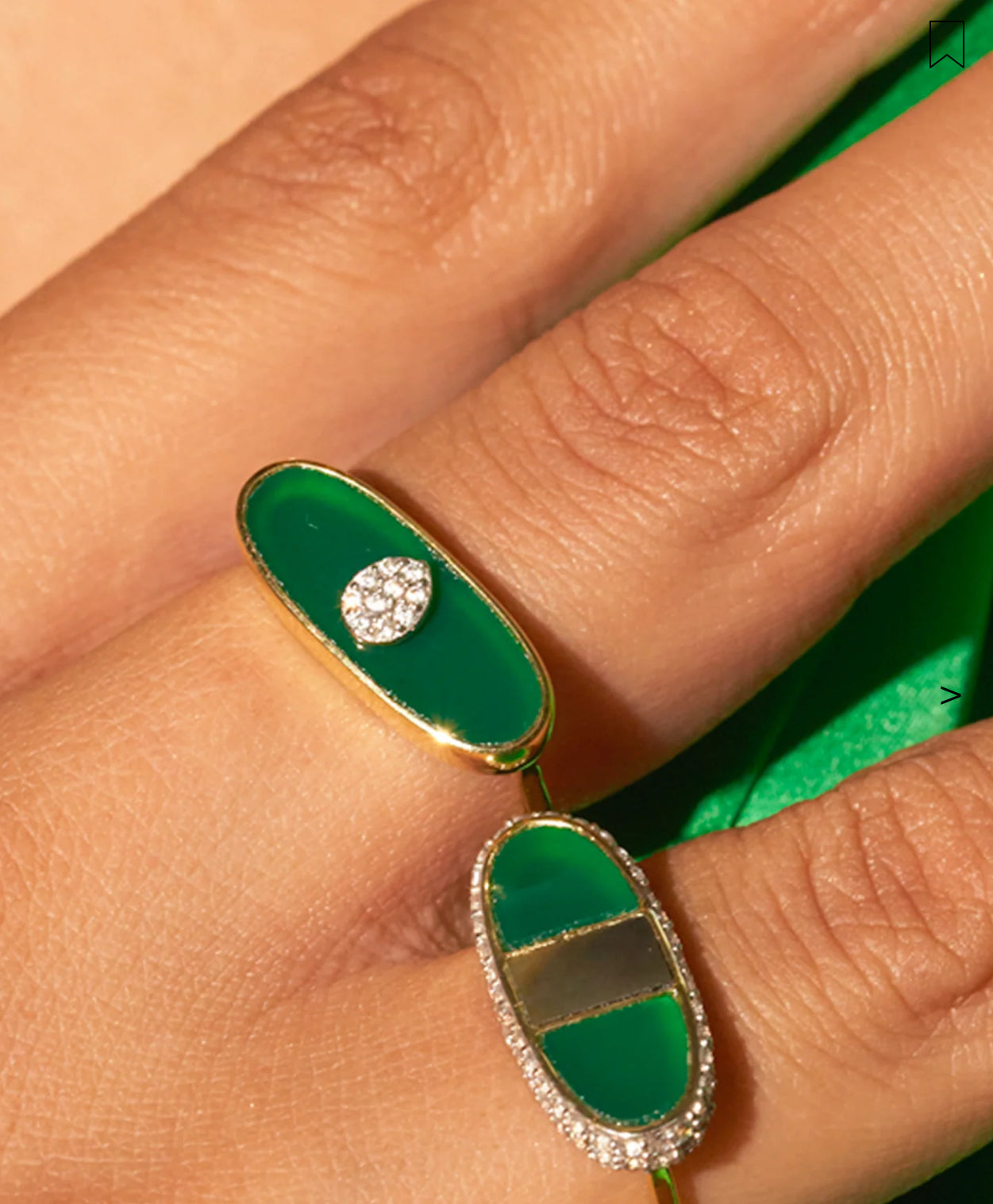 BE MAAD - Bague IZY 2 - ONYX VERT - Taille 54
