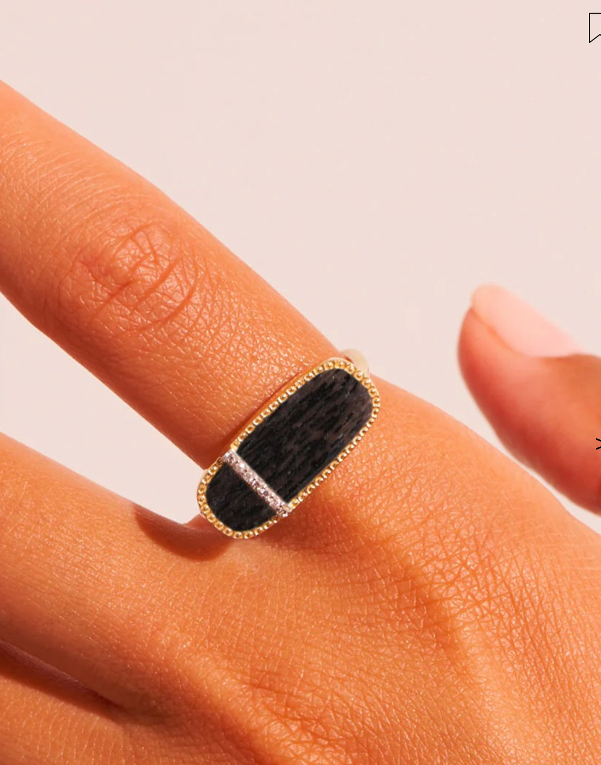 BE MAAD - Bague IZY 3 - Onyx texture - Taille 56