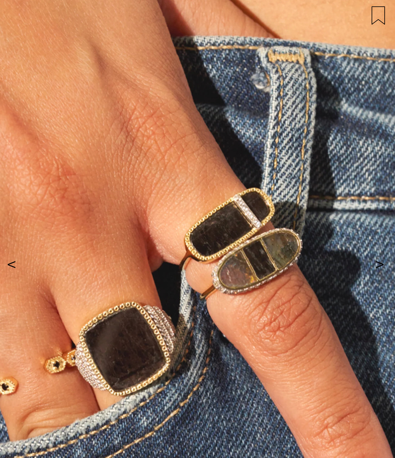 BE MAAD - Bague IZY 3 - Onyx texture - Taille 56