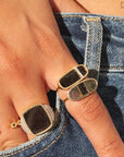 BE MAAD - Bague IZY 3 - Onyx texture - Taille 56