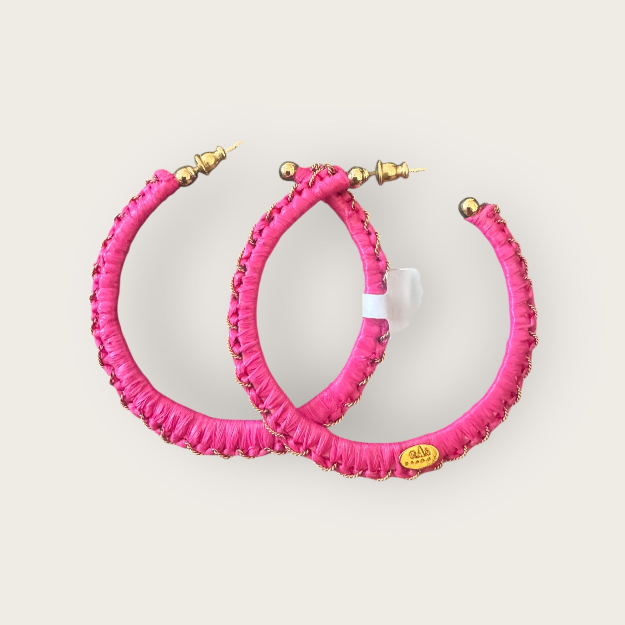 GAS BIJOUX - Boucles d'oreilles Abelo rose Raphia