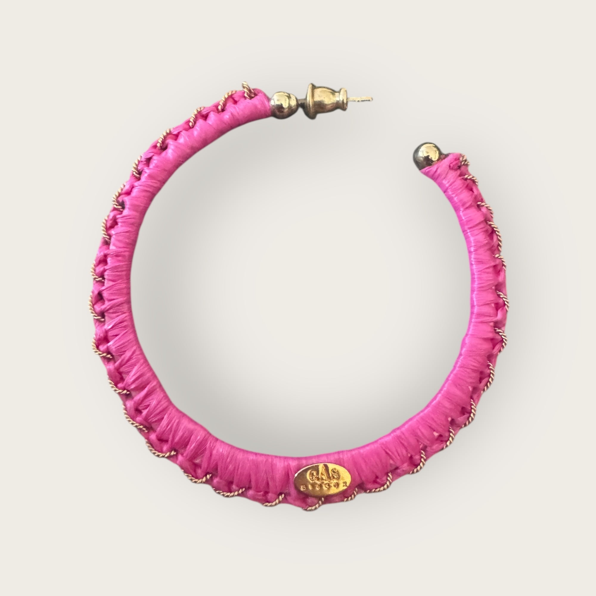 GAS BIJOUX - Boucles d'oreilles Abelo rose Raphia