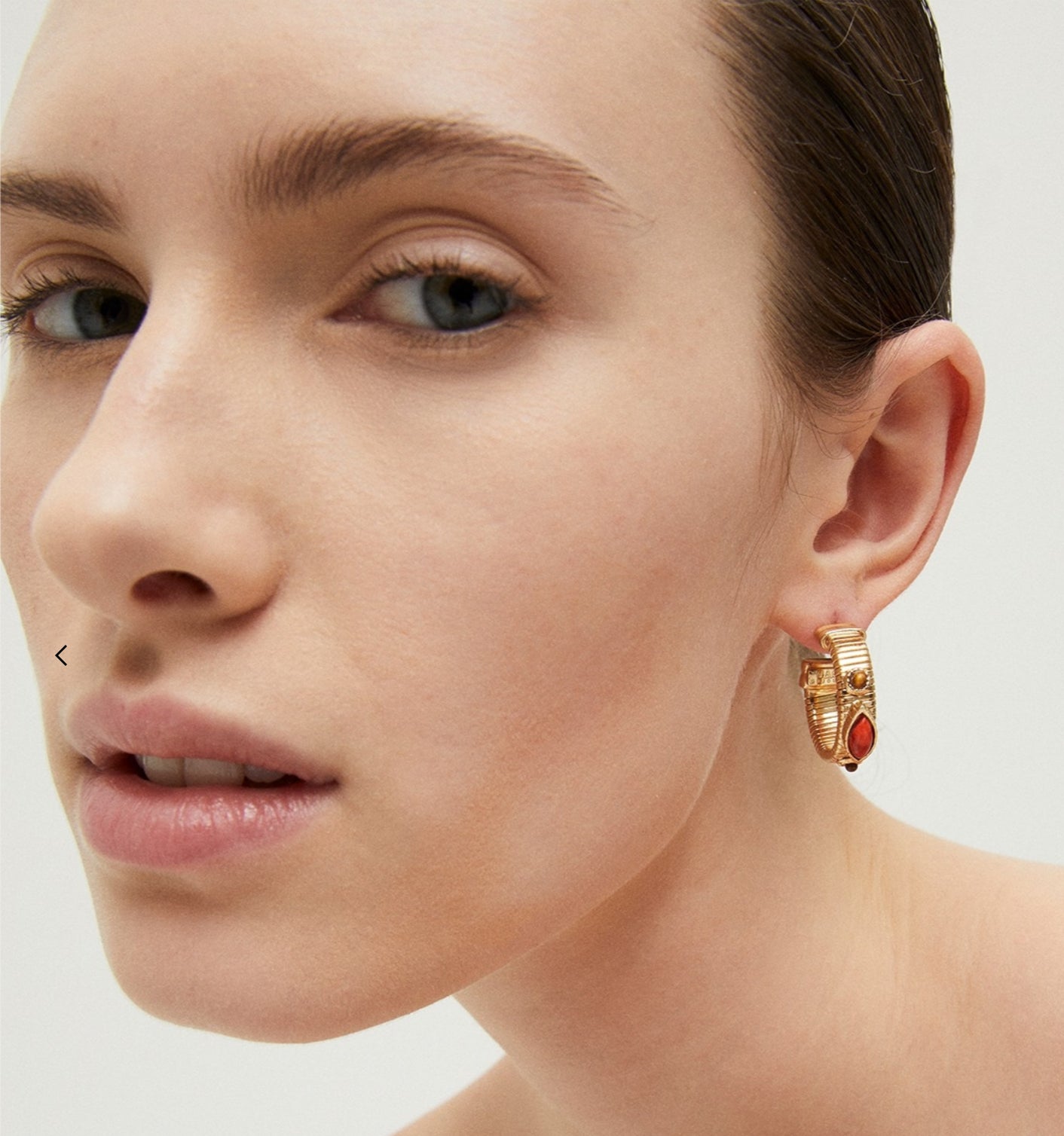 GAS BIJOUX - Boucles d’oreilles créoles STRADA mini dorées à l’or fin - Cornaline et œil de tigre