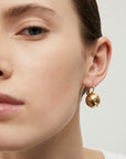 GAS BIJOUX - Boucles d’oreilles COMÈTE cristaux dorés petit modèle dorées à l’or fin