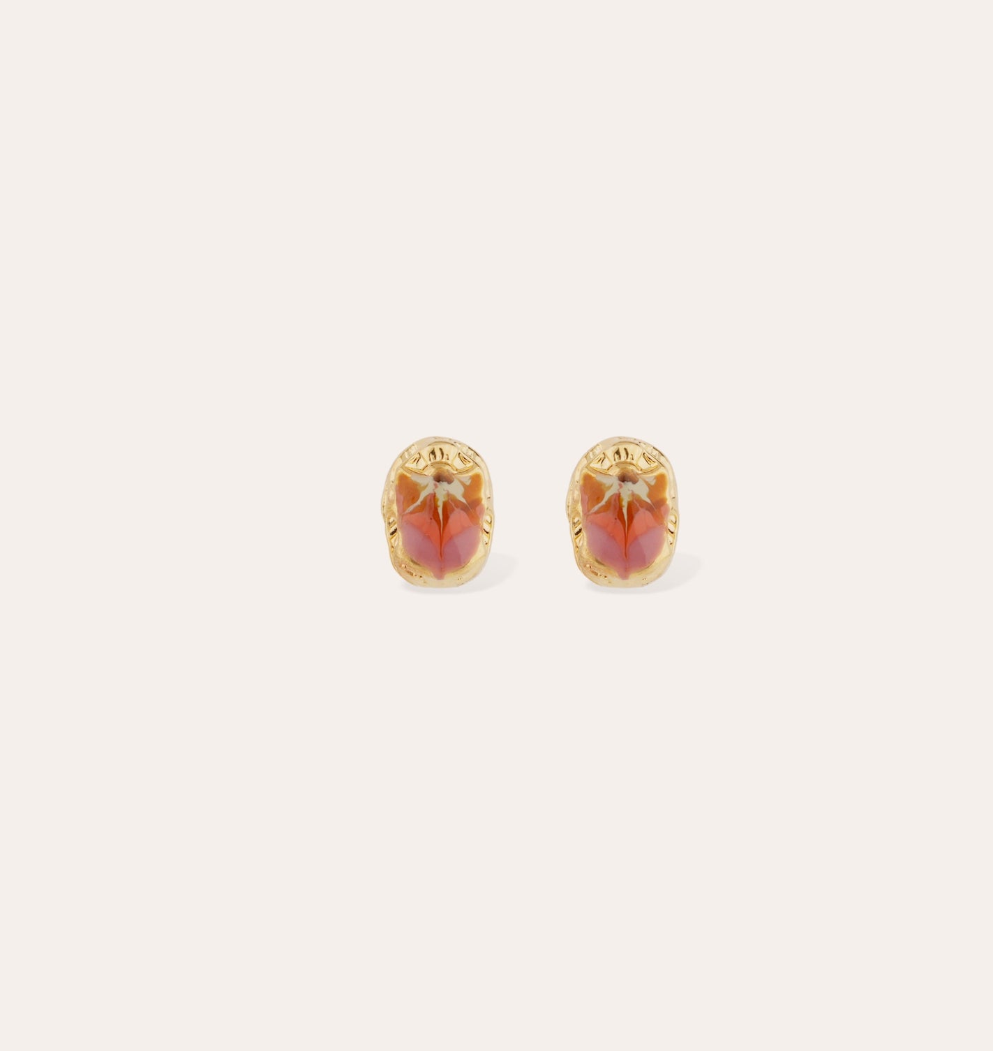 GAS BIJOUX - Boucles d’oreilles puces SCARAMOUCHE émail dorées à l’or fin