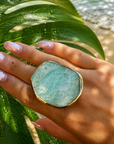 GAS BIJOUX - BAGUE AURA - AMAZONITE - AJUSTABLE
